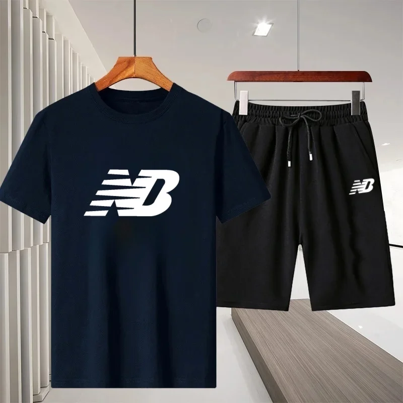 Seasonal men's style comfortable summer fashion printed sportswear suit, casual men's loose short pants set