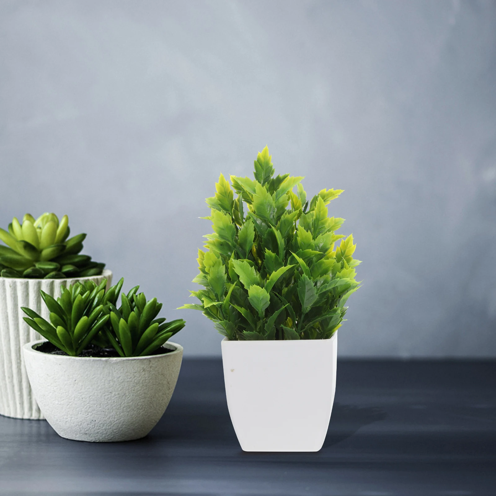 

Artificial Green Potted Plant Faux Bonsai Small Size Desk Shelf Decor IndoorPlantLonglasting Maintenancefree Elegant Design