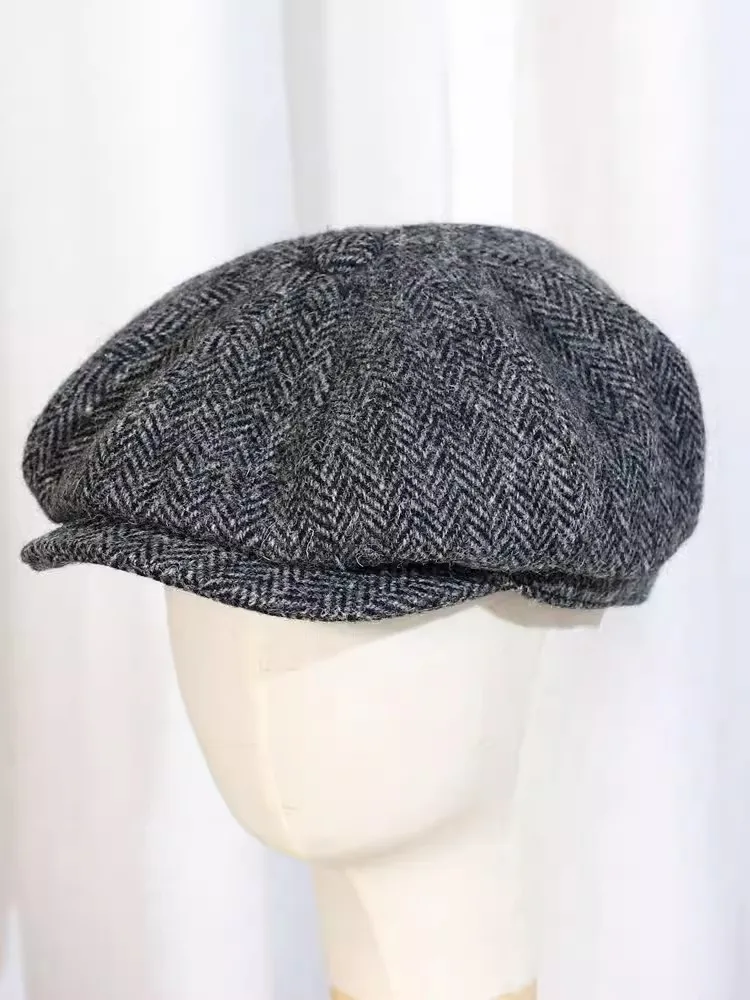 

Autumn Winter High Quality Men Women's Solid Wollen Vintage Hat Spring Beret Cap TB030