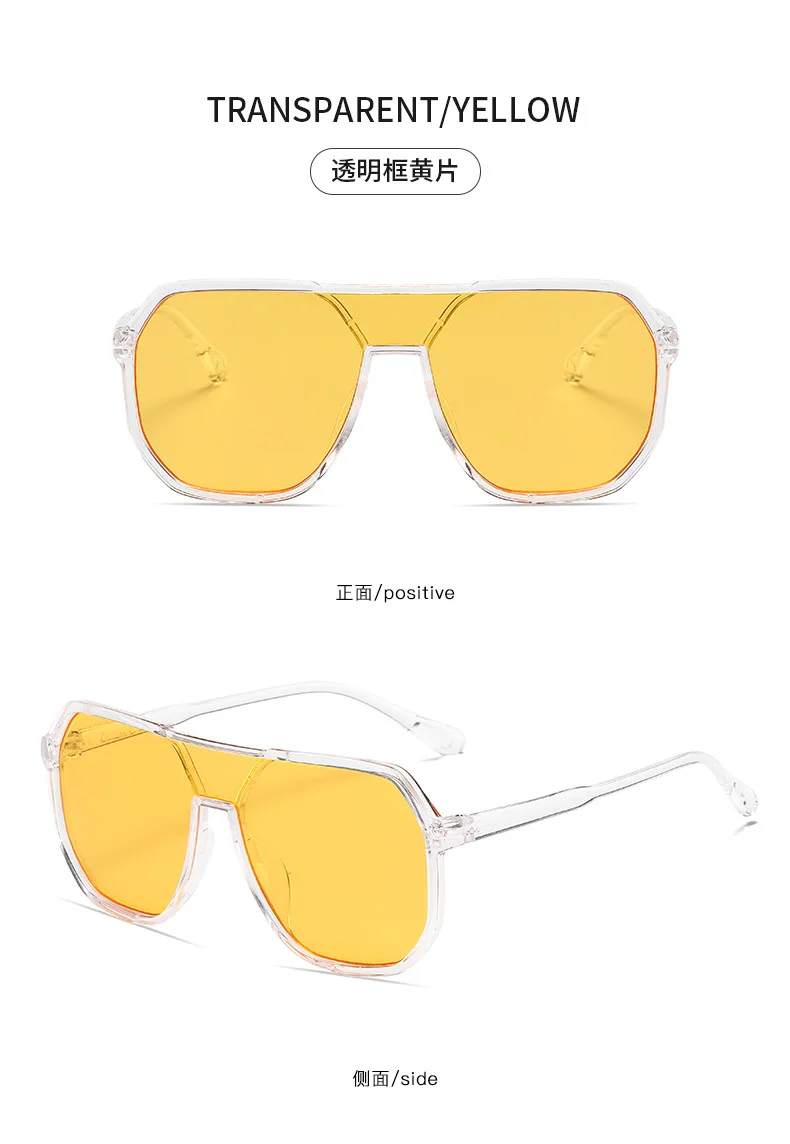 Neue Vintage Quadratische Sonnenbrille für Damen und Herren Luxusmarke Große Runde Sonnenbrillen Weibliche Männliche Eyewear Sonnenbrillen für Männer Frauen – Detail 17