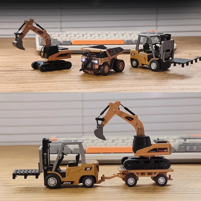 Full-Scale Mini Excavator Tipper Truck 1:64 Remote Control Engineering Vehicle Mini Forklift Valentine's Day Gift