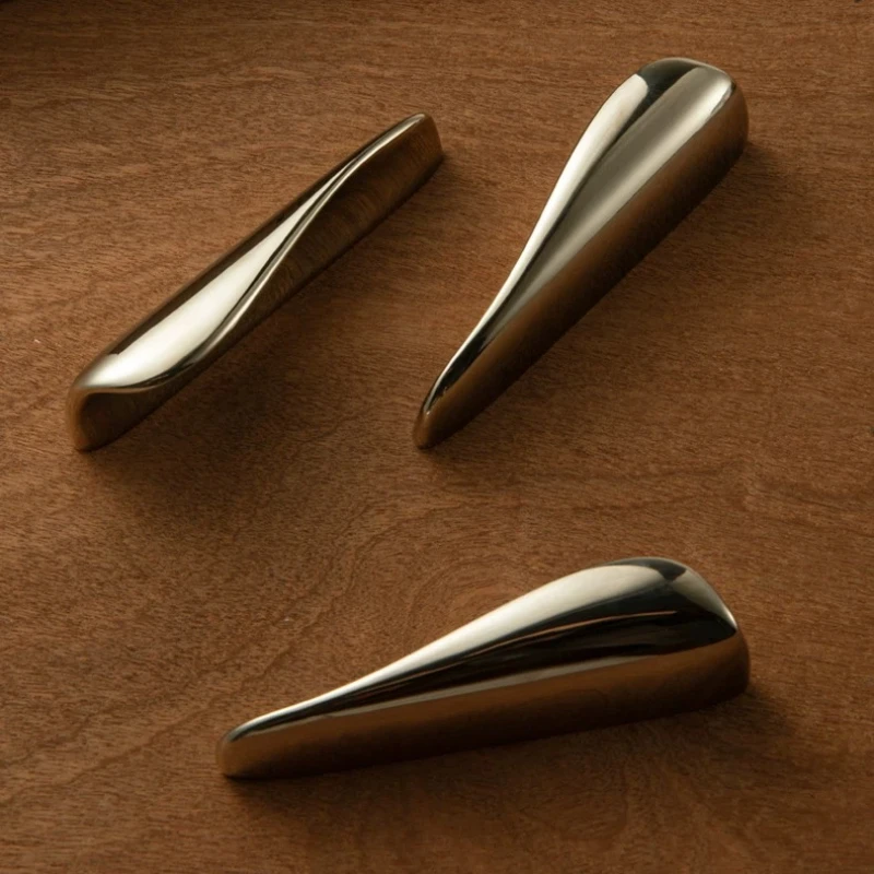 Brass Furniture Handle Glossy Chrome Cabinet Bar Pulls European Minimalist Door Handle Bedroom Bedside Mushroom Knob and Handle