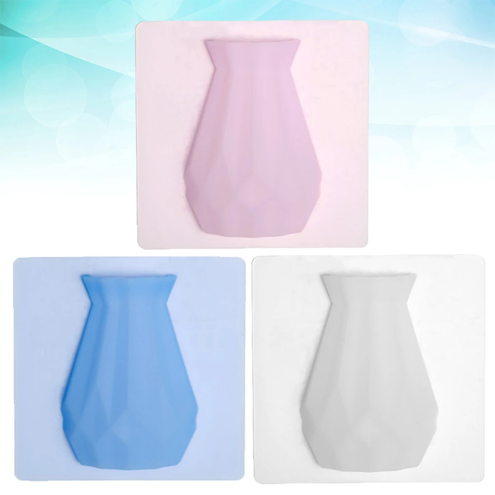 

3pcs Pot Wall Hanging Vase Silicone Wall Mounted Planter Plant Holder Punch Pot Home Garden Decor