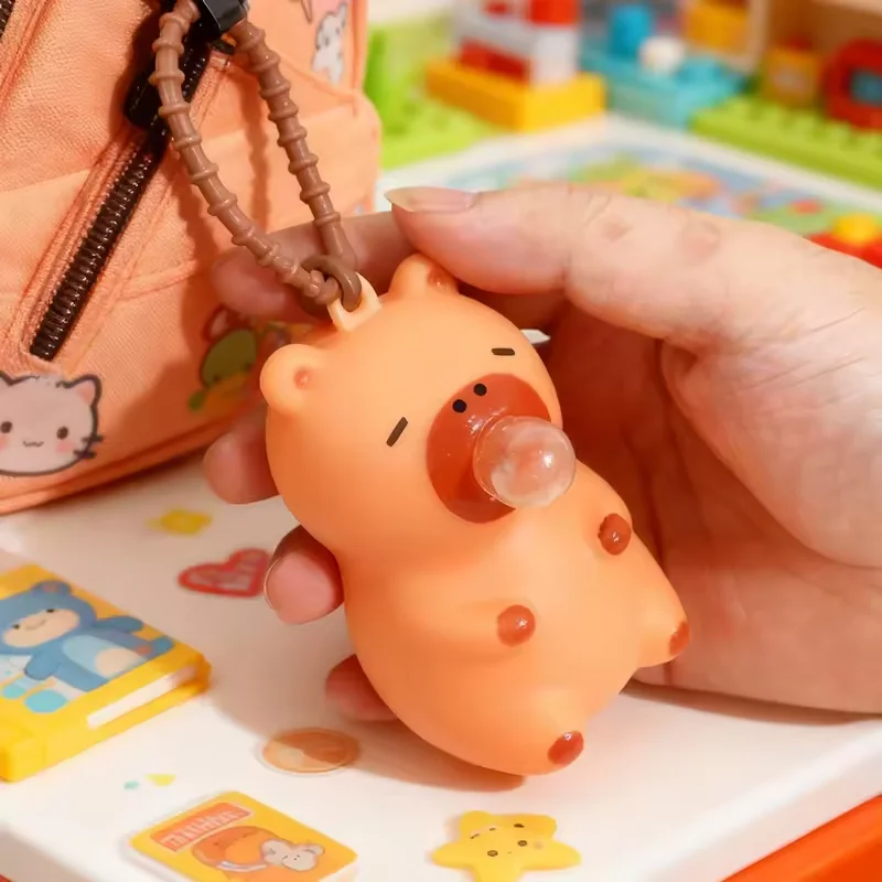 A-Creative Capybara Doll Spit Bubble Fidget Decompression Pinch Toy Relieve Stress Children Fun Squeeze Interactive Toys Gift image 5