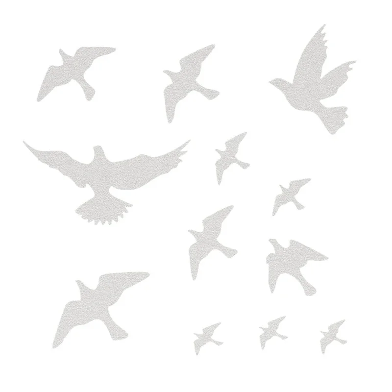 12PCS Anti Collision Adhesive Window Sticker For Bird Protective White PVC Decal