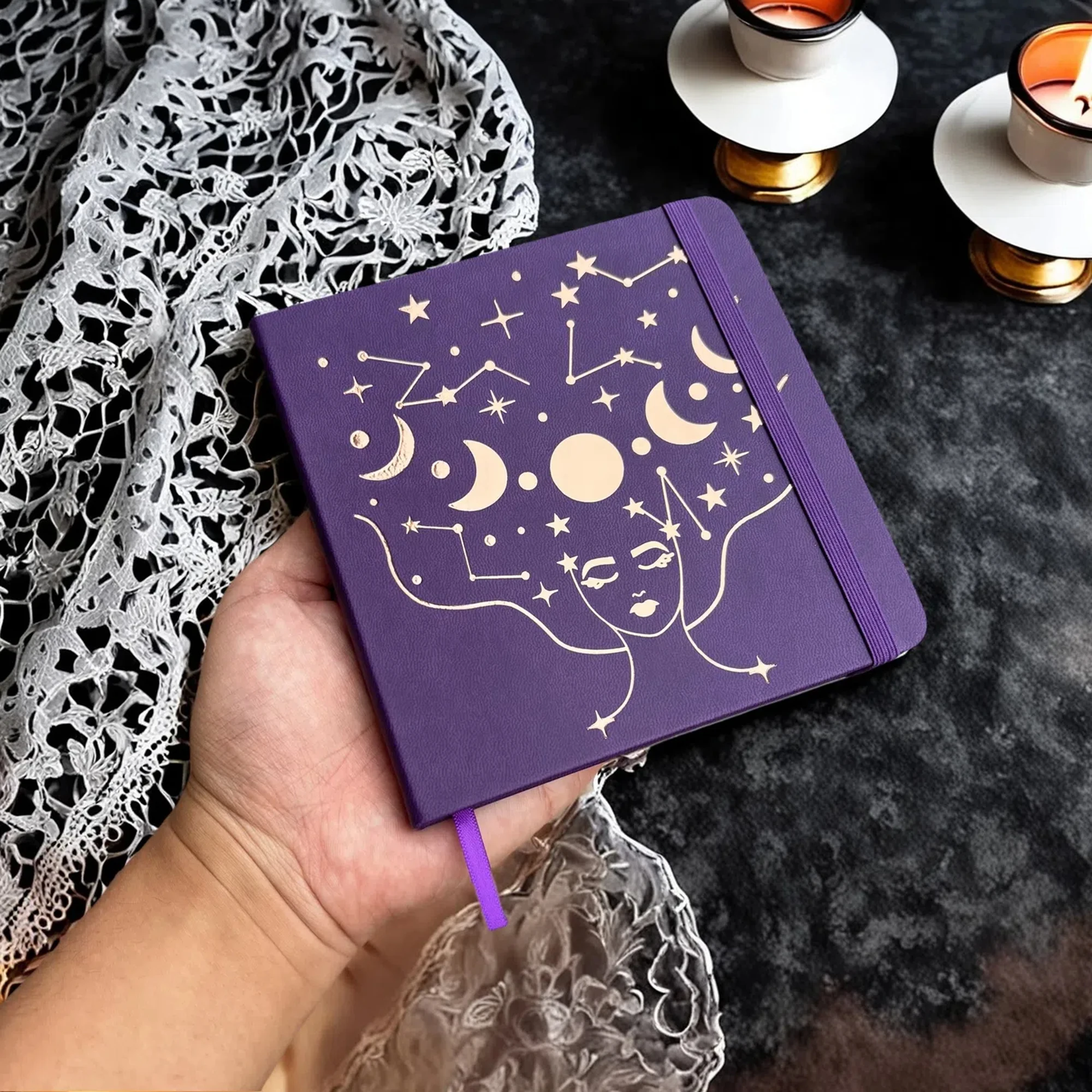 BUKE Square Dotted Journal – 14x14 cm / 5,5"x5,5" | 180 g/m2 Bambuspapier | Boho- und himmlische Folienhüllen – Detail 11
