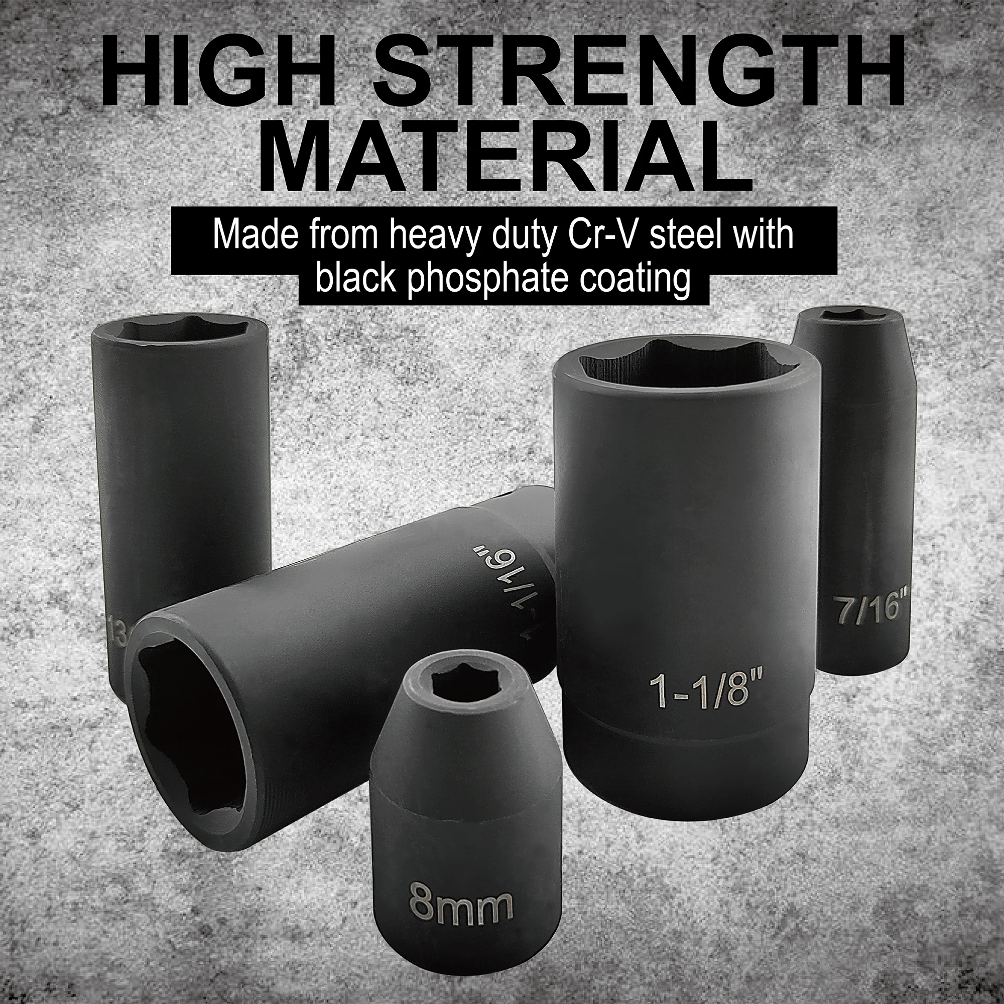 Set di chiavi a bussola da 70 pezzi 1/2 Zoll Antrieb SAE 5/16-1-1/4 pollici Prese standard/profonde con barre di prolunga Set di bussole a impatto