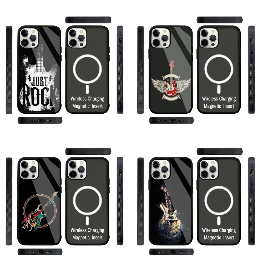 

Electric Guitar Music Phone Case Strong Magnetic For IPhone 15 14 13 Pro Max 11 12 Mini For Magsafe Wireless Charging
