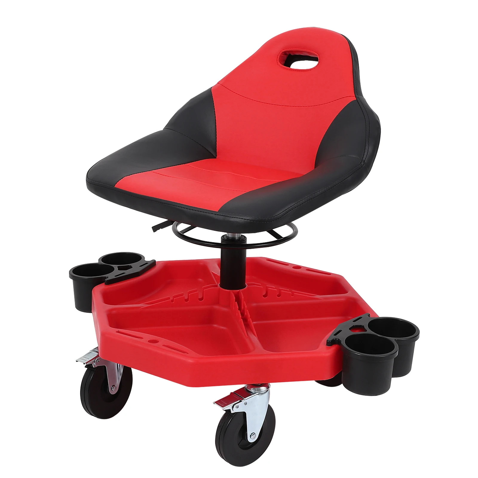 

Mobile Rolling Gear Seat - Stylish Racing Seat Design, Spinning Large Gear Tray 5" Polyurethane Casters for Rough Terrain