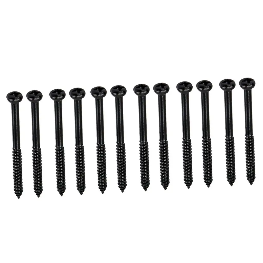 Pickup Mounting Screws Steel Twelve Pack for Bass and P90 Guitar Hardware Replacement and Bass Parts