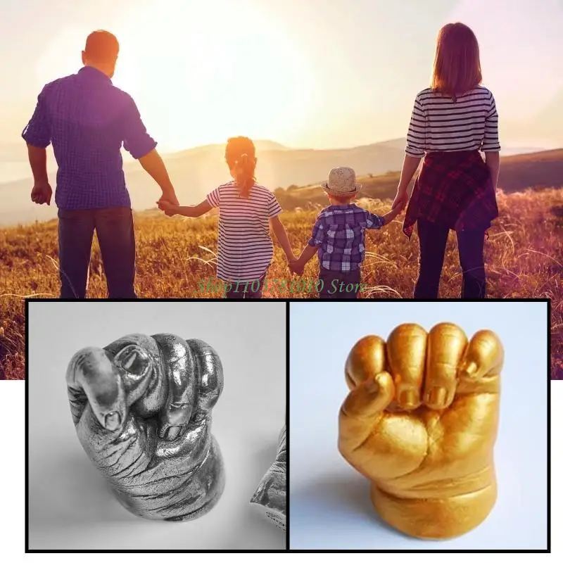 U55D 3D Plaster Hand Mold DIY Handmade Hands Mould Set with Hands for Children Birthday Valentine's Day