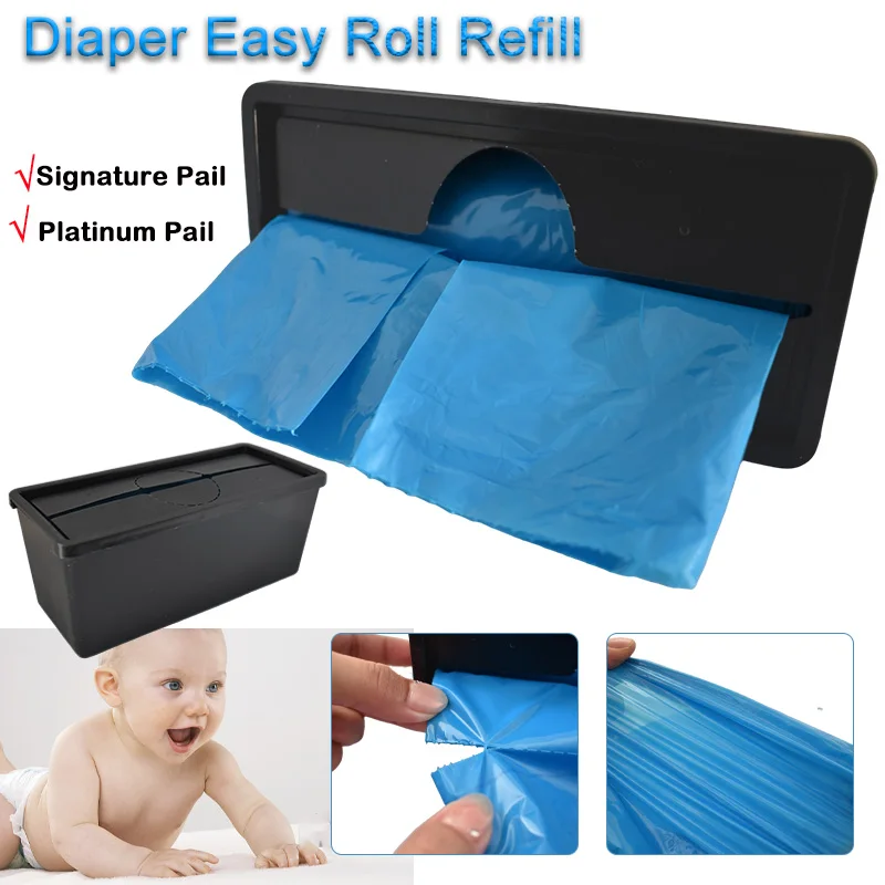 Refills Bags Compatible with Diaper Genie Easy Roll,For Diaper Genie Signature & Platinum Pails,Diaper Pail Refill Bags 30Pc/Box
