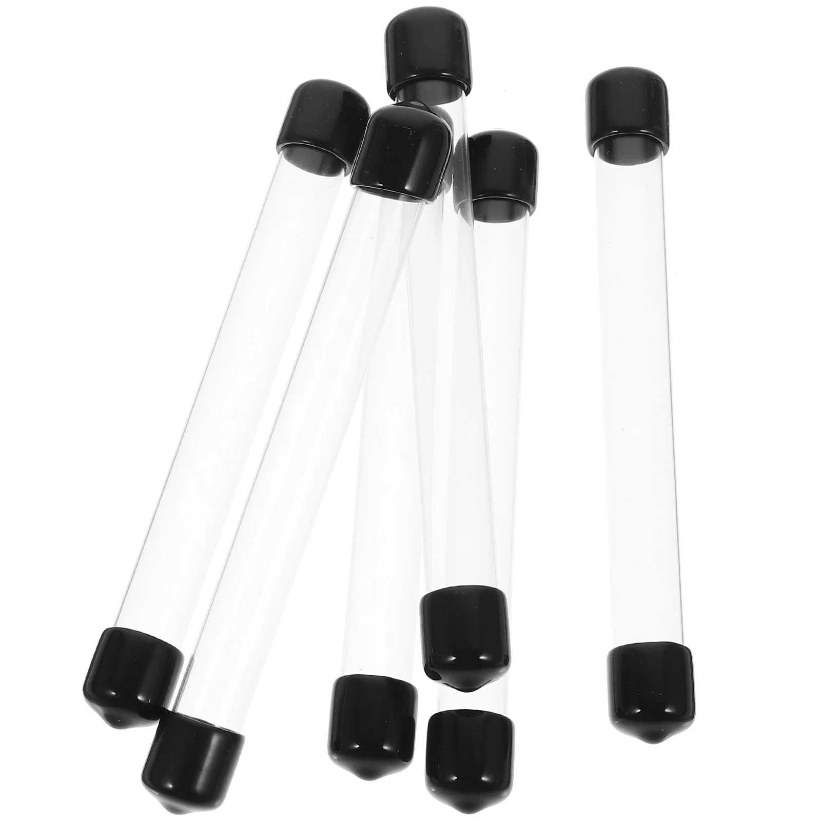 6 pcs Clear Storage Tubes Plastic Storage Tubes Round Storage Tubes Portable Storage Tubes with Lids