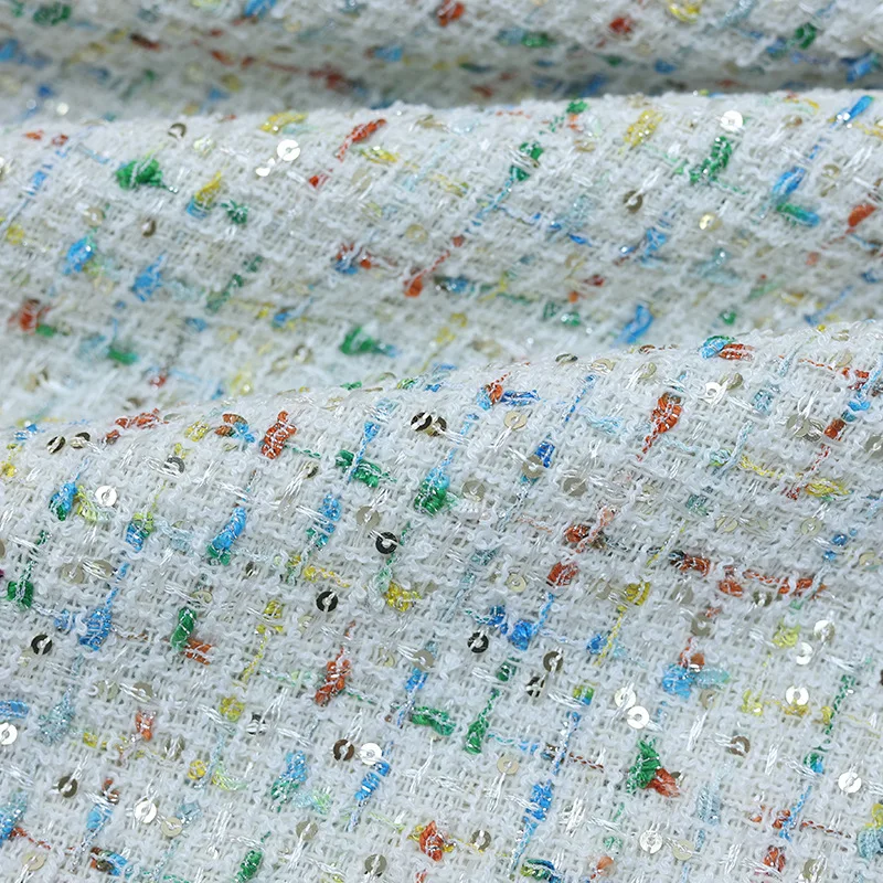 1x1,48m Paillettenstoff für Jacken, Mäntel, Kleider, DIY Farbiger Grobstrickstoff, Oberteil, Rock, Nähstoff, Handtaschenmaterial – Detail 9