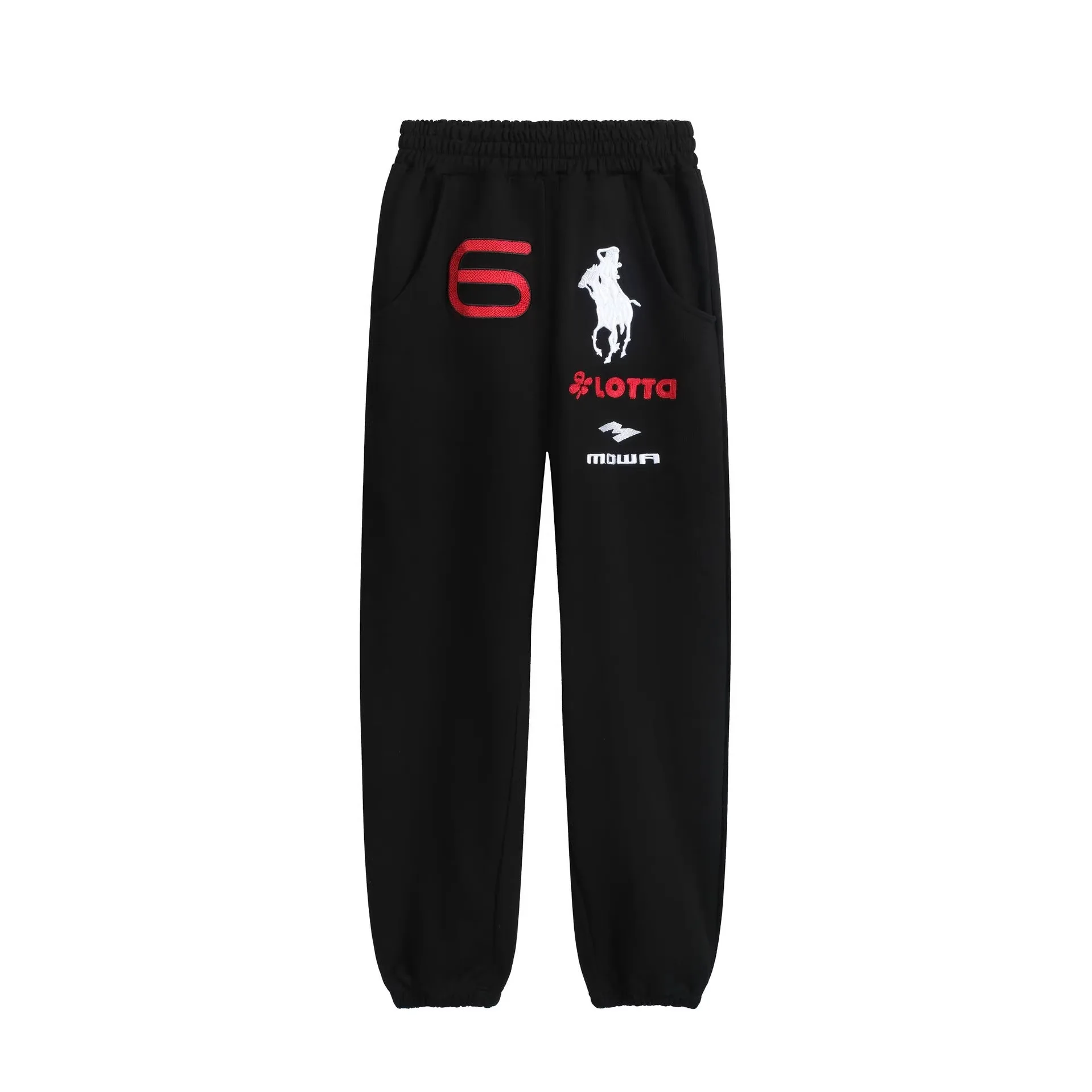 Mowalola Angel Warhorse Embroidered American Retro Wide Leg Pants Loose Fit Sweatpants Cotton Nylon High Elasticity Straight ...