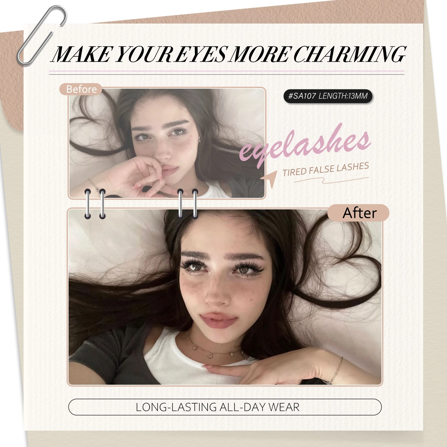 Veltrinay Wimpern Nerz Falsche Wimpern Natürliche Wispy Lashes Weiche Faux Nerz Wimpern Plüsch Falsche Wimpern Make-up