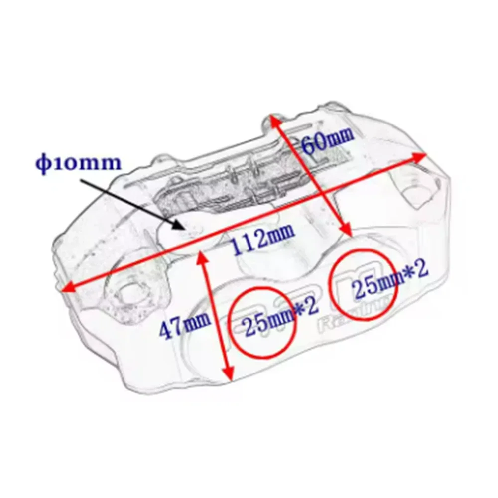 2 PCS RPM Brake Calipers Bidirectional With 220mm Brake Disc Rear Flat Fork Brake System For Scooter Motorcycle Modify view 2