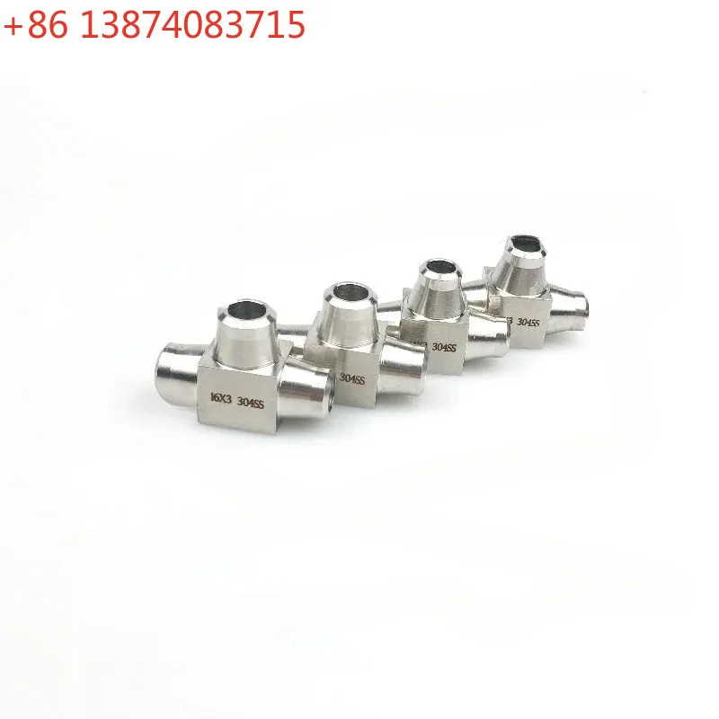 For 304 Stainless Steel Inner Wire Card Sleeve Tee Middle Joint High Pressure Tee