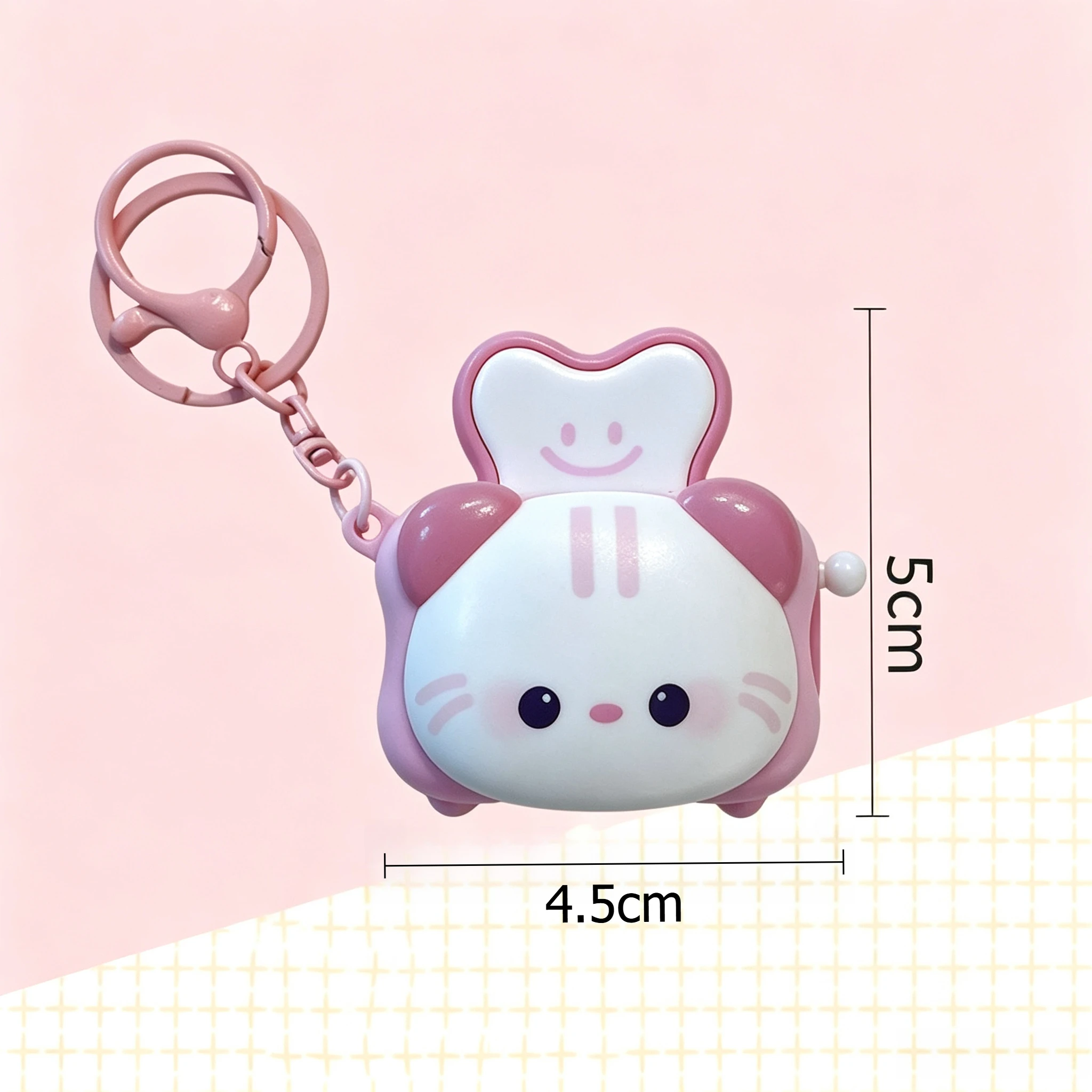 Cute Animal Pop‑Up Toaster Fidget Keychain Stress Relief Toy, Panda Cat Bear Bag Charm,Portable Desk Decor Novelty Holiday Gift view 6