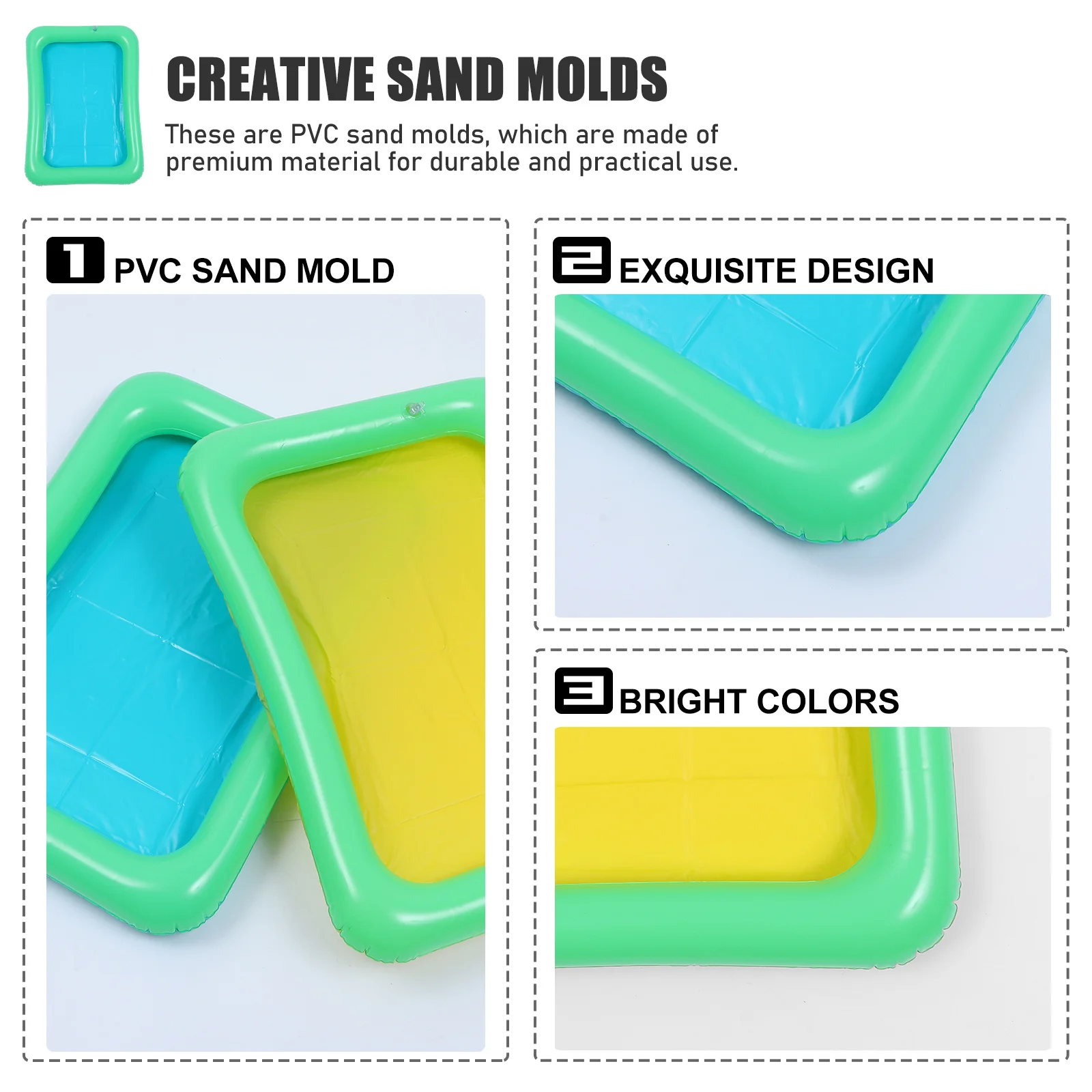 4Pcs Durable Sand Molds Exquisite Design Bright Colors Food Surface Outdoor Sand Toys Durable Toys