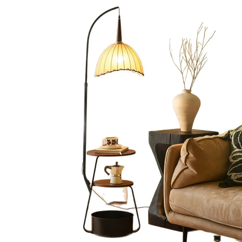 

Medieval floor lamp living room sofa next to coffee table atmosphere