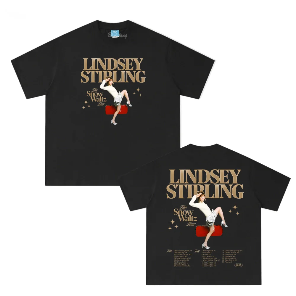 

Lindsey Stirling-The Snow Waltz Tour 2025 Tops 100%cotton High Quality Unisex Tees 100%Cotton O-neck Summer Comfortable T-shirt
