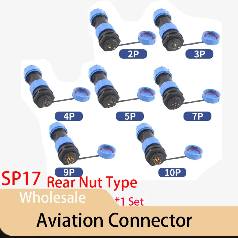 

1 Set SP17 aviation plug male female butt joint wire connector socket connector 2/3/4/5/6/7/9Pin