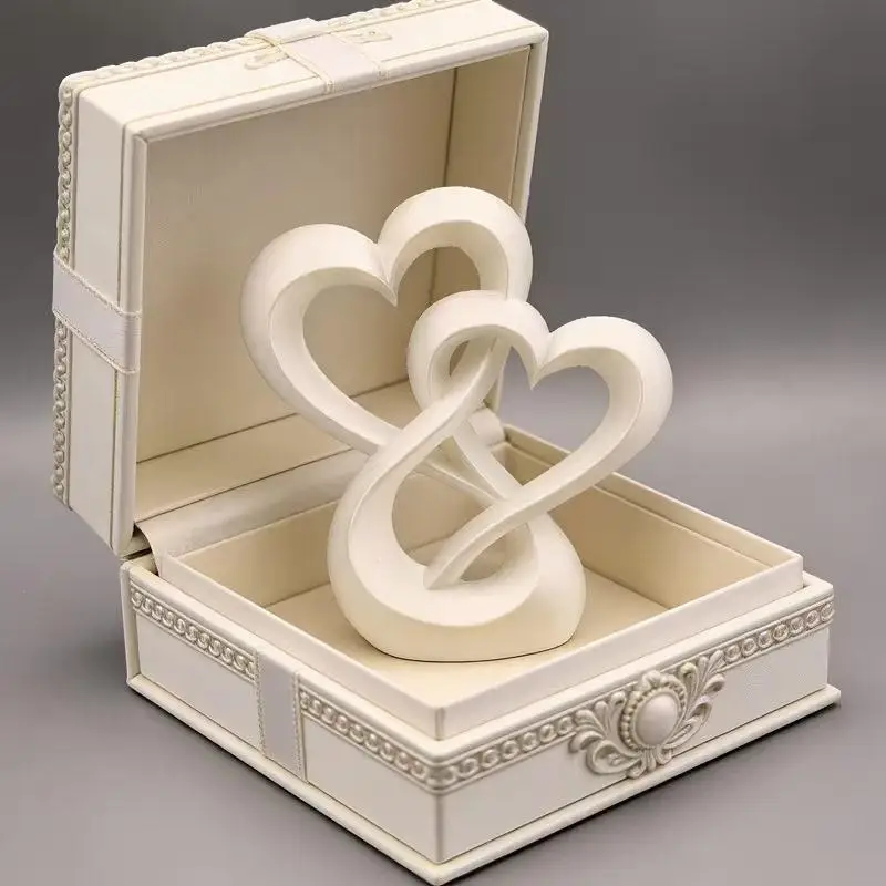 Jubiläumsgeschenke 3D-Gedrucktes Doppelherz-Ornament Süße Liebesgeschenke Auto-Innendekoration Kreatives Hohles Herz Hochzeitsgeschenke – Detail 9