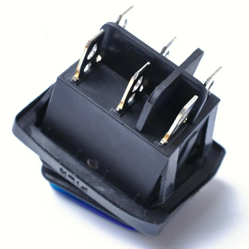 Interruttore a bilanciere 2 pezzi DPDT 6 pin On Off On 3 posizioni con LED blu 16A 250 V CA per dispositivi elettrici per auto e marini
