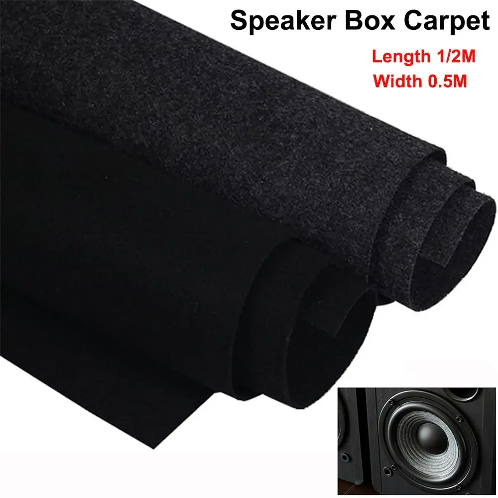Automotive Innenraum Schwarz-Grauer Lautsprecherbox-Teppich Länge 1/2M Breite 0,5M Lautsprechernetz Filzstoff Subwoofer Kofferraumauskleidung