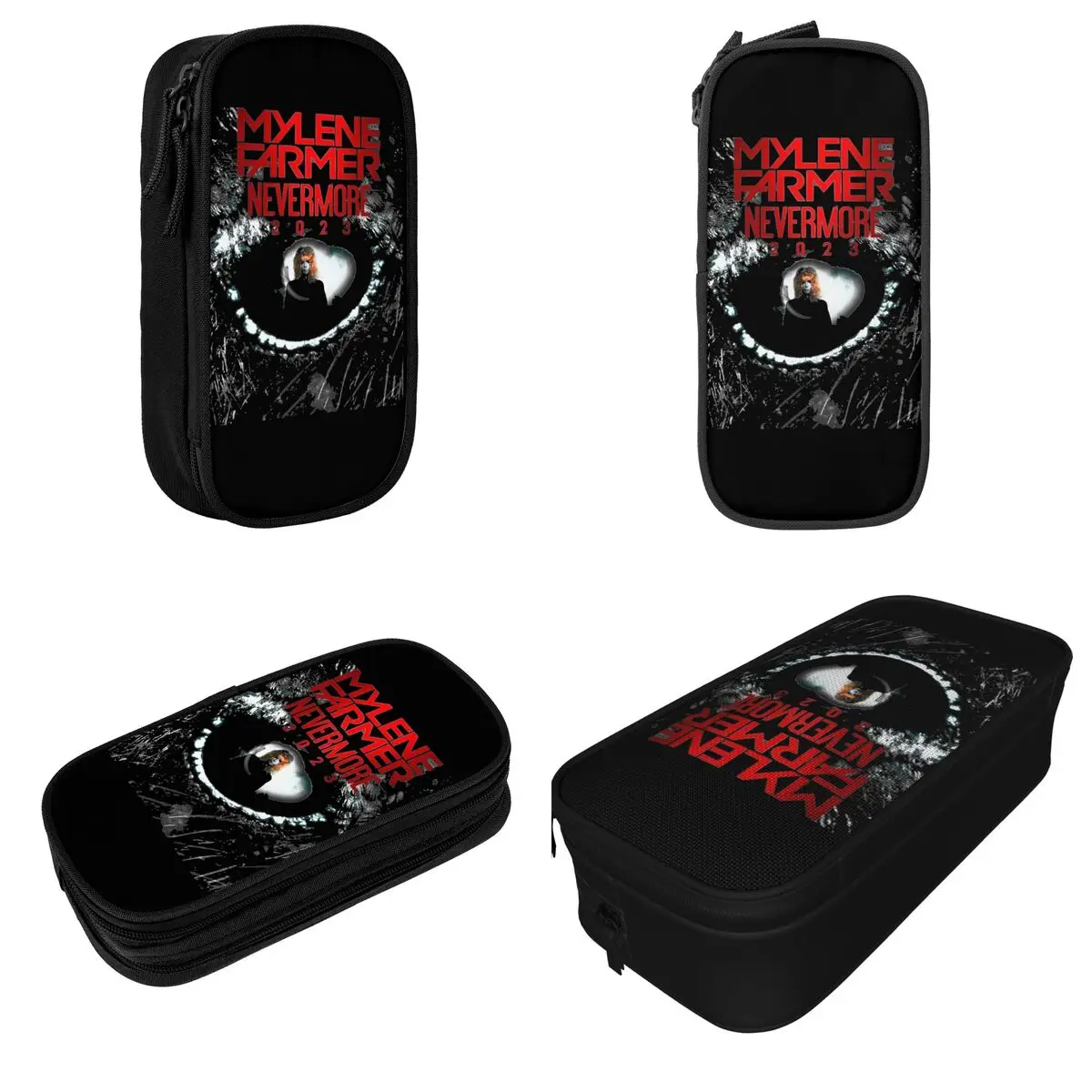 Mylene Farmer 2023 Nevermore Pencil Cases Famous Singer Pen Holder Bags Student Big Capacity School Supplies Gifts Pencil Box