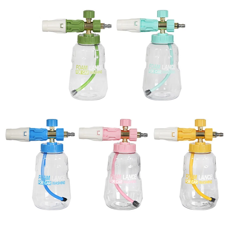 High Pressure Car Wash Foam Lance Colorful Snow Foam Cannon 1000ml for 1/4'' Quick Connect Car Washing Machine Washer Gun