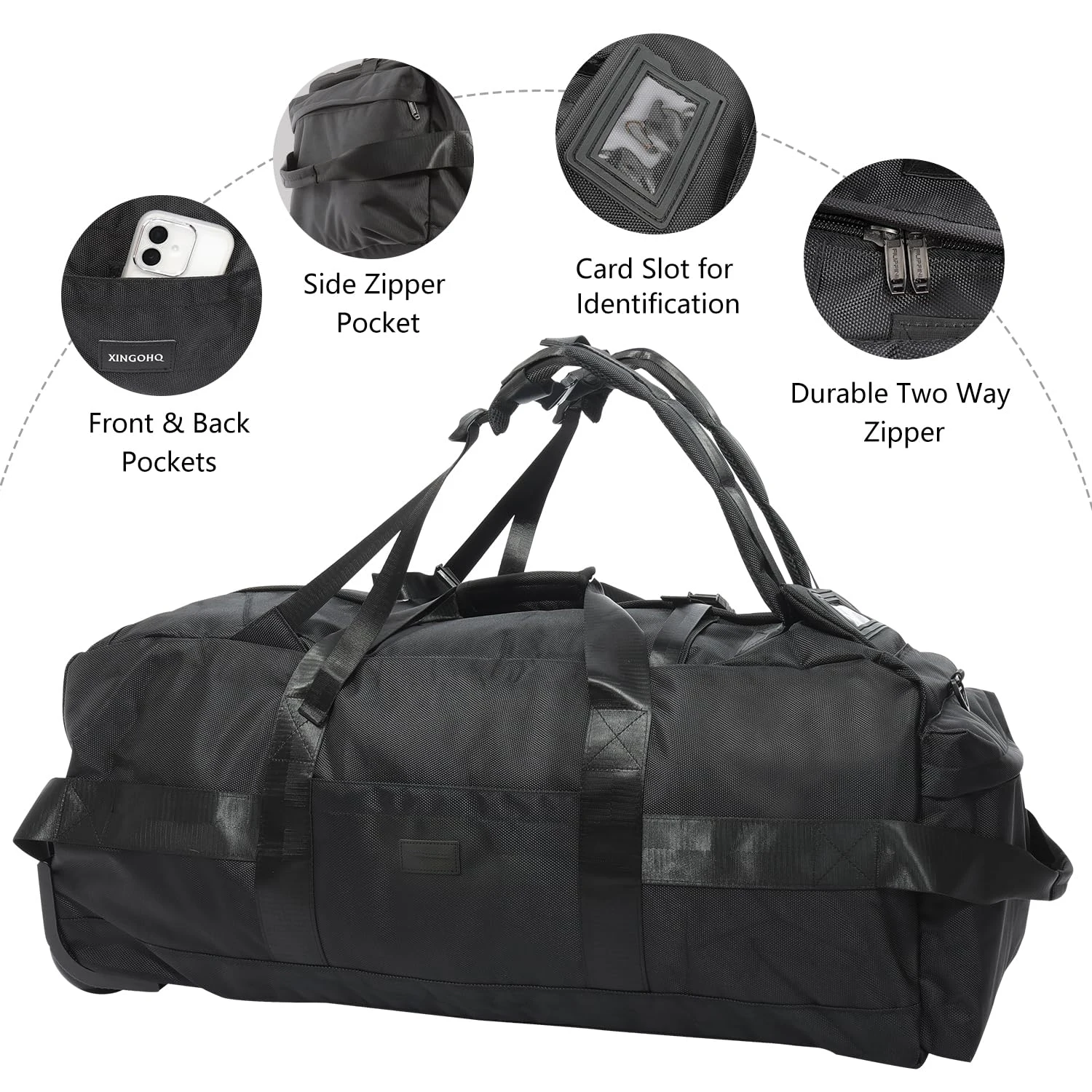80L Rolling Duffle Bag with Wheels 31