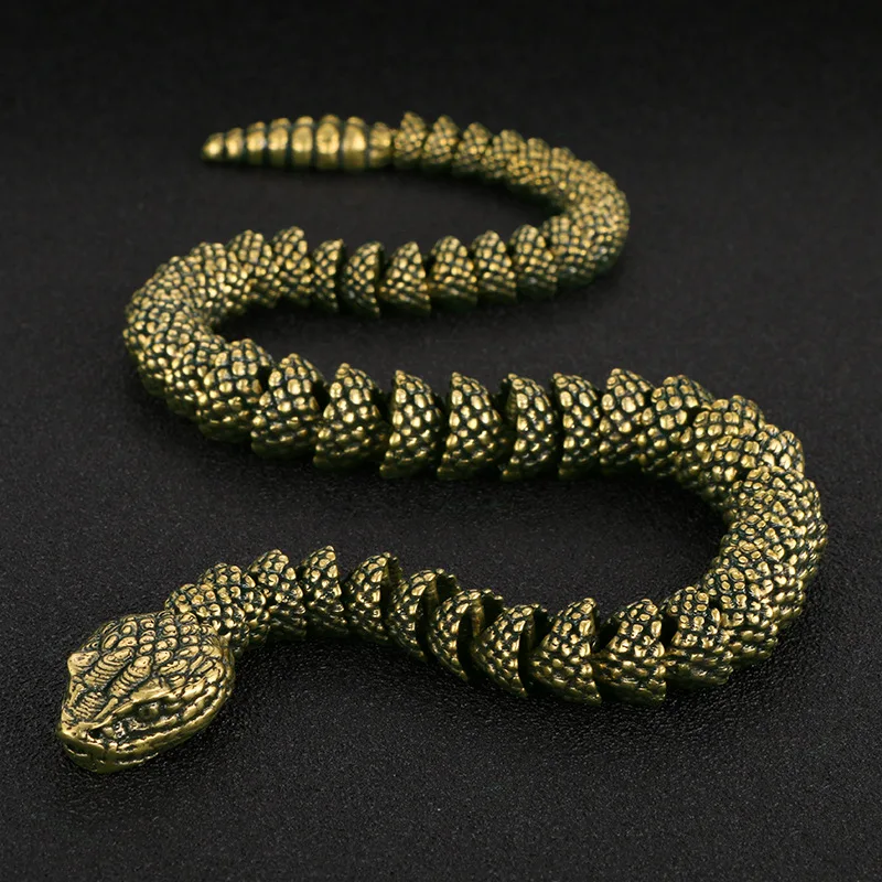 

Cobra Copper Ornament Antique Style 3D Live Snake Exhibition Hall Decoration Rattlesnake Craft
