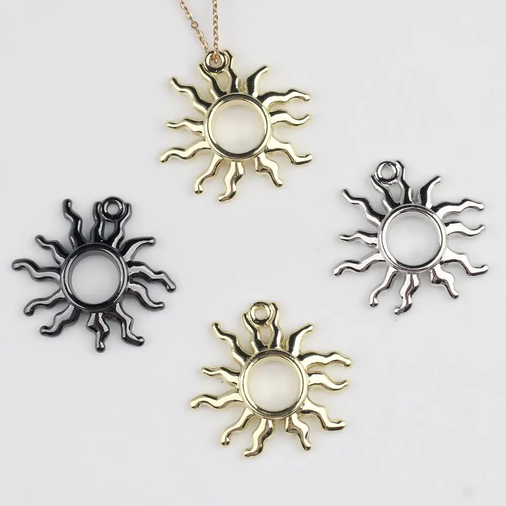 100pcs Handmade Sun Pendant Charms Silvery Golden Color Pendants Necklace Earring Pendant Connectors Diy Jewelry Making Findings