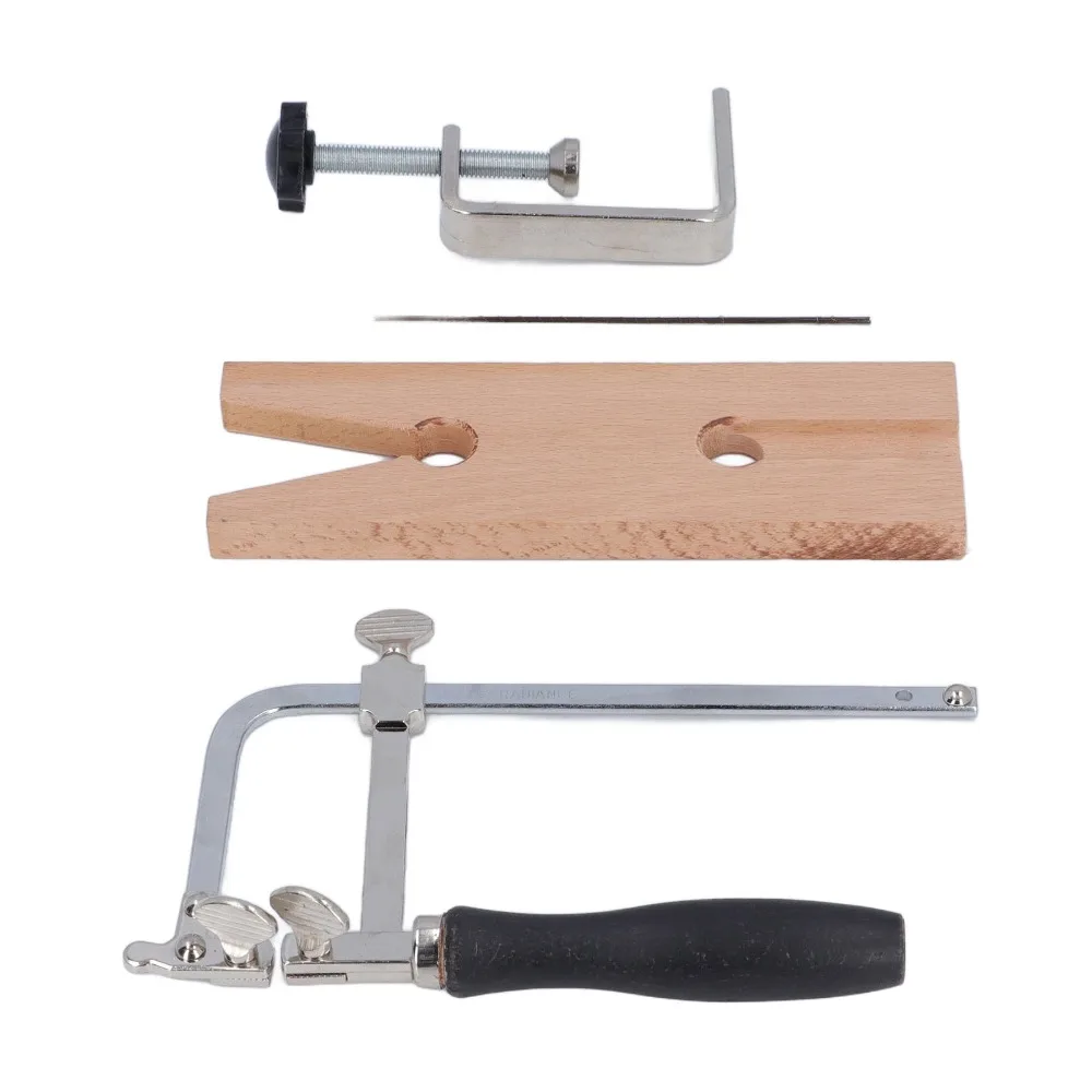 

15pcs Adjustable Jewelry Saw Kit Wooden Pin Vise Replacement Blades 3 in 1 Jewelry Saw Kit V Groove Clamp