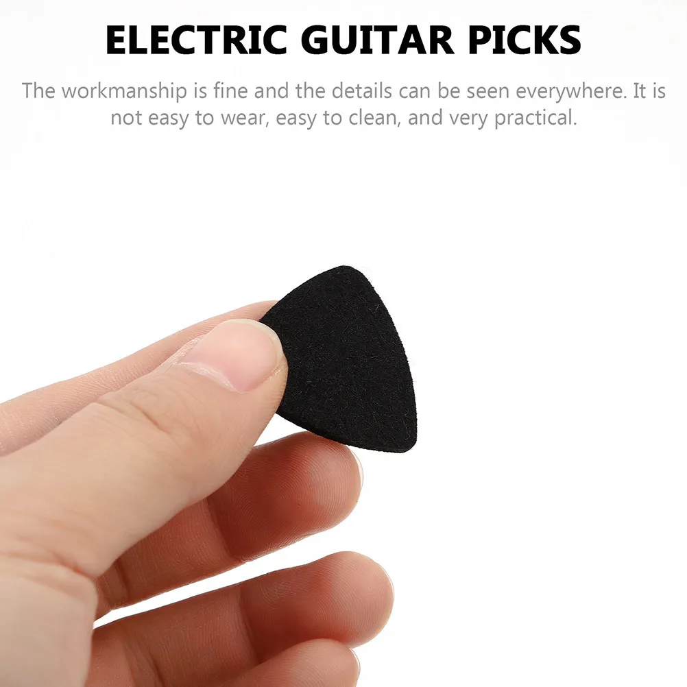 3Pcs Wool Felt Guitar Picks Portable Easy Storage Professional Grade Guitar Practice Picks for Acoustic Folk Bass Ukulele