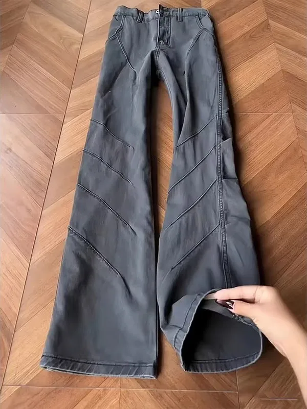 

Мужские джинсы American High Street Slim Fit из чистого хлопка, прямого кроя, с легким клешем, с эффектом потертости, Cleanfit