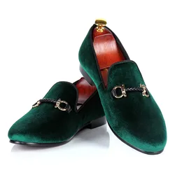 mens dress shoes green velvet loafers shoes woven buckle strap wedding shoes custom free drop shipping size 6-14