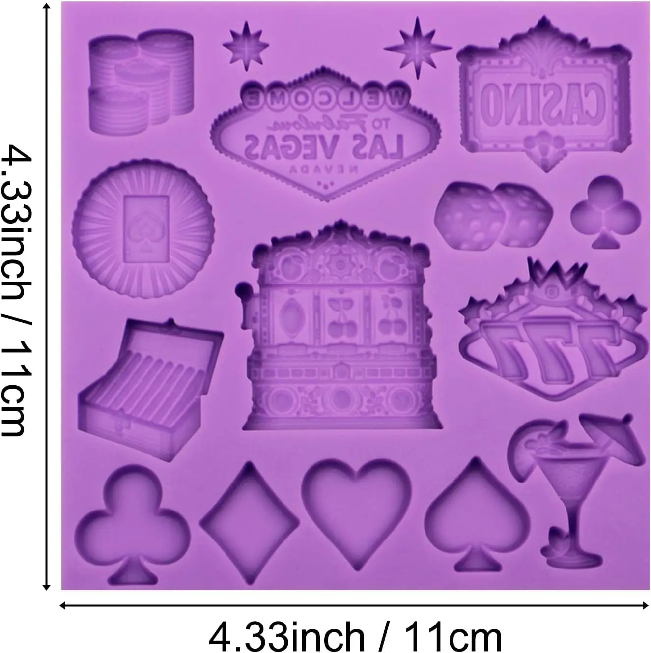 Casino Theme Silicone Molds Las Vegas Style Cake Decorating Molds Slot Machine Playing Cards Molds for Cake Chocolate Candy