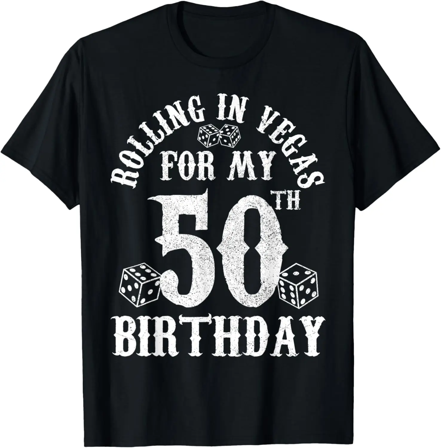 50o-aniversario-las-vegas-trip-rolling-dice-gambling-gift-camiseta