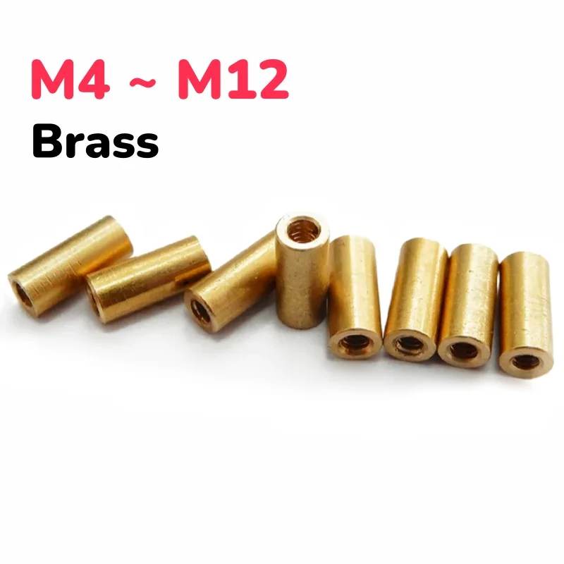 M4 M5 M6 M8 M10 M12 Brass Extend Long Lengthen Round Coupling Nuts Joint Sleeve Nut