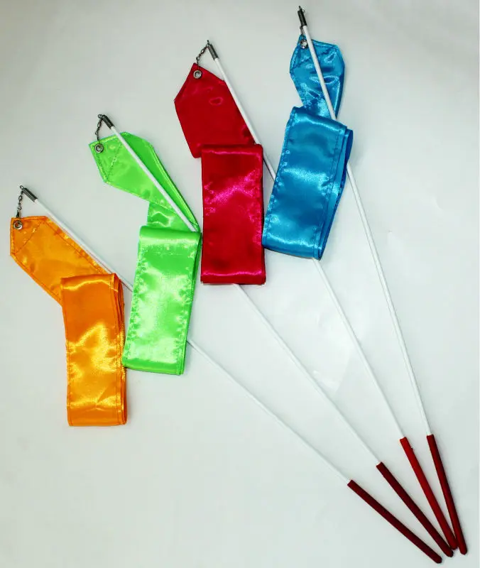 무지개 다채로운 체조 리본/댄스용 리본