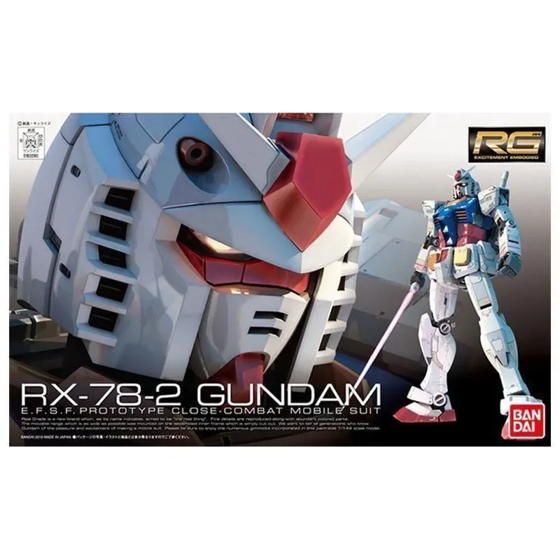 BANDAI ORIGINAL GENUINE ANIME  RG 1/144 RX-78-2 GUNDAM MODEL TOYS ACTION FIGURE GIFTS COLLECTIBLE KID