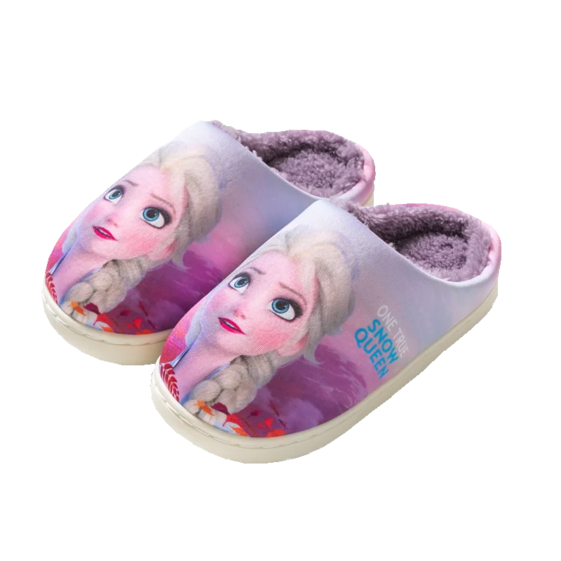 Disney Fall/Winter Cartoon Cotton slippers for Girls elsa Indoor soft-soled slippers for little girls Cartoon anna slippers