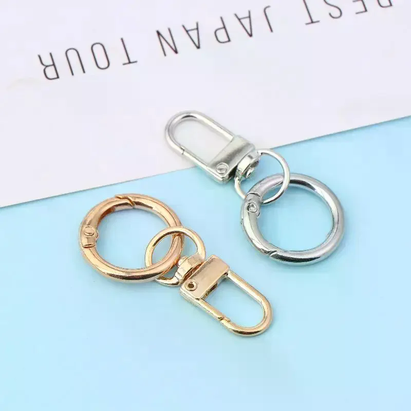 2/4/8Pcs Spring Snap Clasp Hooks Key Ring DIY Jewelry Making Findings For Keychain Bag Buckle Supplies