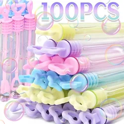 100/50PCS Colorful Bubble Soap Bottle Love Heart Wand Empty Tube Wedding Gifts for Guests Birthday Party Decoration Kids Toys