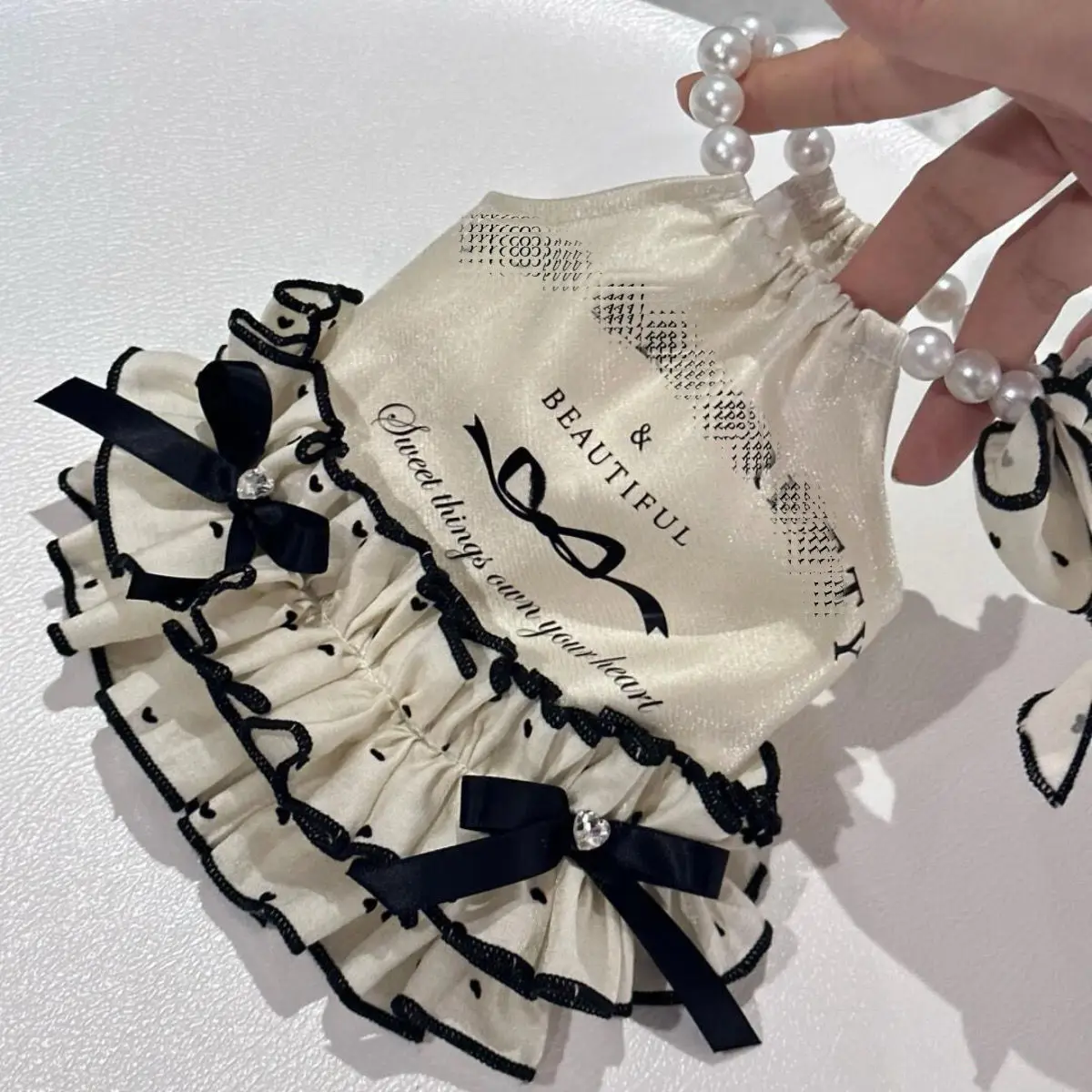 Camisole Skirt Pet Dog Clothes Fashion Dress Clothing Dogs Super Small Cute Chihuahua Print Summer White Girl Mascotas