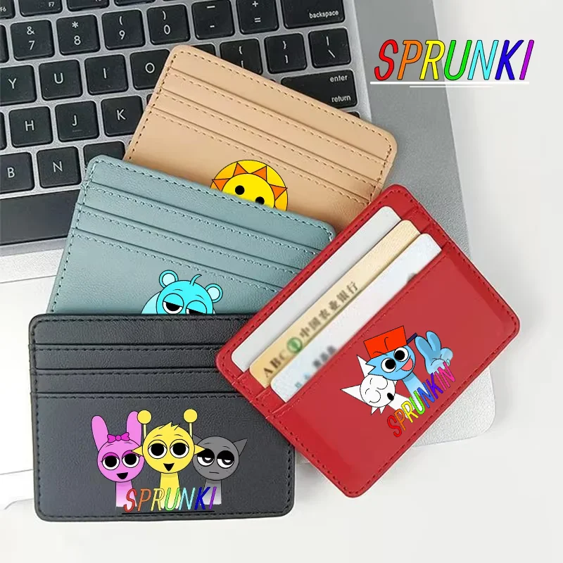 Sprunki Coin Purse Peanuts Incredibox Credit Card Holder Passport PU Wallet ID Cards Cover Case Bag Kid Men Woman Birthday Gift