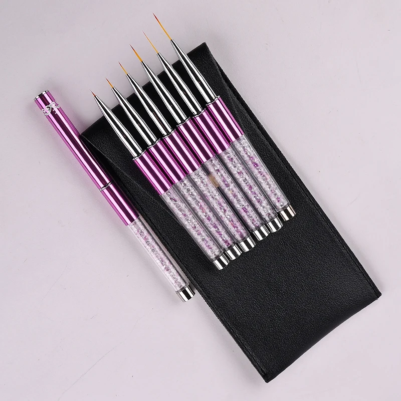 Sweet-Z 5/7/9/11/15/20MM Liner Nail Brush Purple Rod Drawing Detail Stripe Painting Nail Art Brush Tools For Manicure Wholesale
